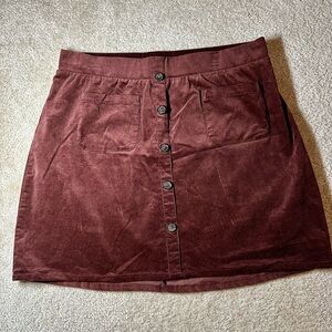 Torrid Burgundy Button-Front Mini Skirt